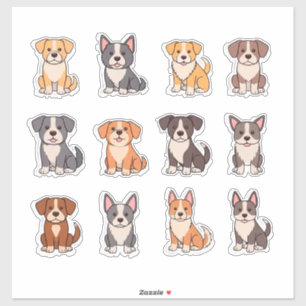 Set aus bezaubernden Hunden Aufkleber