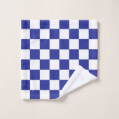 Set aus blau-weißem Bademantel (Waschlappen)