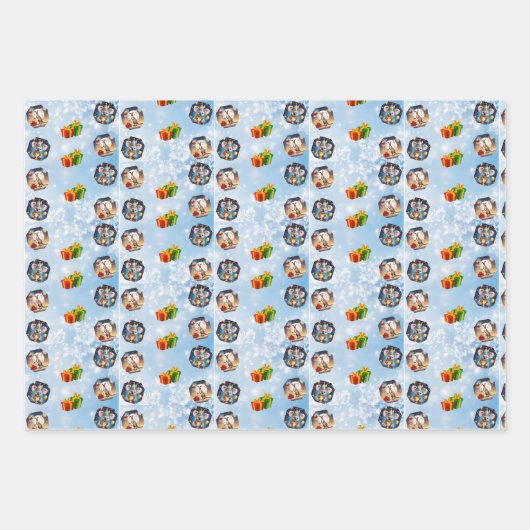 Set aus drei Blättern Geschenkpapier Set (Vorderseite 2)