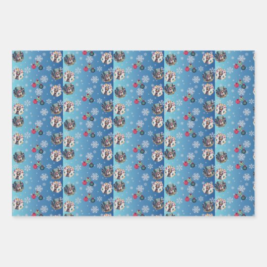 Set aus drei Blättern Geschenkpapier Set (Vorderseite)