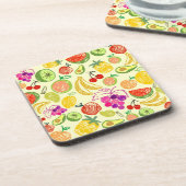 Set aus gemischtem Obst und Untersetzer (Linke Seite)