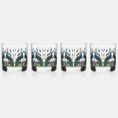 Set aus Glas mit Pfau Elegante (Rechts)