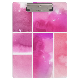 Set aus handgemalten abstrakten Aquarellbildern 3 Klemmbrett
