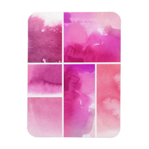 Set aus handgemalten abstrakten Aquarellbildern 3 Magnet