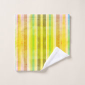 Set aus orangefarbenem und grünem Streifen (Waschlappen)