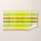 Set aus orangefarbenem und grünem Streifen (Handtuch)