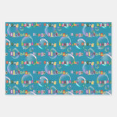 Set aus Papier in 3 Farben, blau und aquamarin (Vorderseite 2)