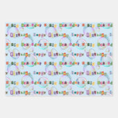 Set aus Papier in 3 Farben, blau und aquamarin (Vorderseite 3)