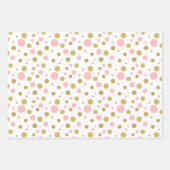 Set aus Papier - Pink-goldene Streifen Polka-Punkt (Vorderseite 2)