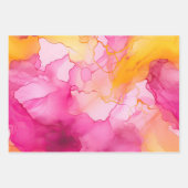 Set aus rosa und gelbem Marmor Geschenkpapier Set (Vorderseite 2)