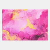 Set aus rosa und gelbem Marmor Geschenkpapier Set (Vorderseite)