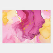 Set aus rosa und gelbem Marmor Geschenkpapier Set (Vorderseite 3)