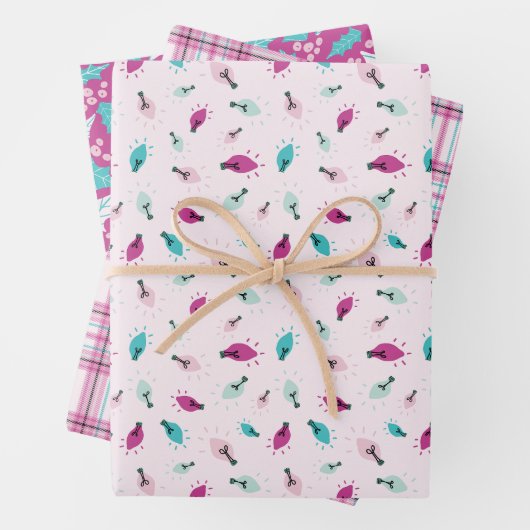 Set aus rosa Wrapping Geschenkpapier Set (Beispiel)