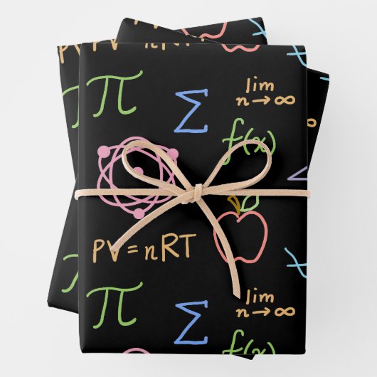 Set aus schwarzem STEM Wrapping Paper (Flachblatt) Geschenkpapier Set (Beispiel)