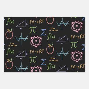 Set aus schwarzem STEM Wrapping Paper (Flachblatt) Geschenkpapier Set