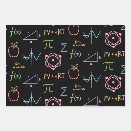 Set aus schwarzem STEM Wrapping Paper (Flachblatt) Geschenkpapier Set (Vorderseite)