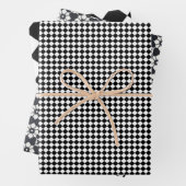 Set aus schwarzem und weißem Umschlagpapier mit 3 Geschenkpapier Set (Beispiel)