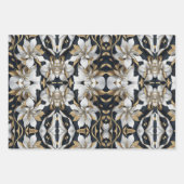 Set aus schwarzem und weißem Umschlagpapier mit 3  Geschenkpapier Set (Vorderseite)