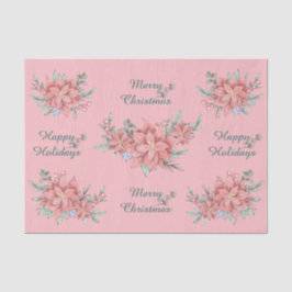 Set aus Tissue (2) Pink Poinsettia Weihnachten Seidenpapier