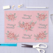 Set aus Tissue (2) Pink Poinsettia Weihnachten Seidenpapier (Handwerk)