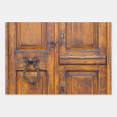 Set aus Umschlagpapier - Holztür mit Handgriff Geschenkpapier Set (Vorderseite 2)