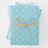 Set aus weichblauem Wrapping Paper Geschenkpapier Set (Beispiel)