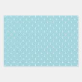 Set aus weichblauem Wrapping Paper Geschenkpapier Set (Vorderseite)