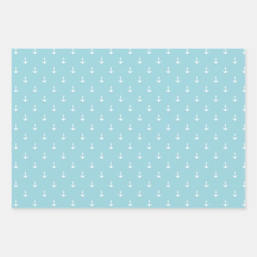 Set aus weichblauem Wrapping Paper Geschenkpapier Set (Vorderseite)