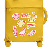 Set aus weichrosa und gelben Früchten und Veggiese Aufkleber