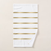 Set aus weißem und goldgelbem Streifen (Handtuch)