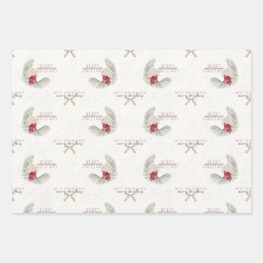 Set B, Weihnachtswrapping Paper im hawaiianischen Geschenkpapier Set (Vorderseite)