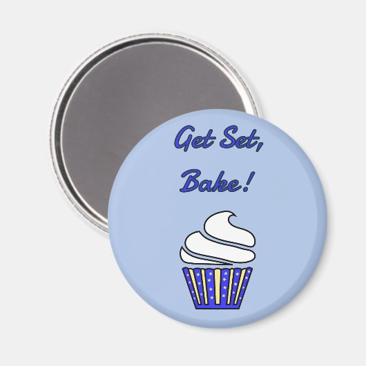 Set Bake Blue Cupcake Magnet (Vorderseite/Rückseite)