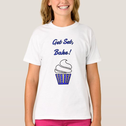 Set Bake Blue Cupcake T-Shirt (Vorderseite)