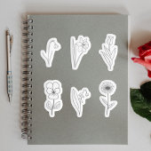 Set "Botanische Blume Line Art Stickers" Aufkleber