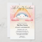 Set Boy Pink Einzigartige Sky Cloud Sunshine Baby Einladung (Vorderseite)
