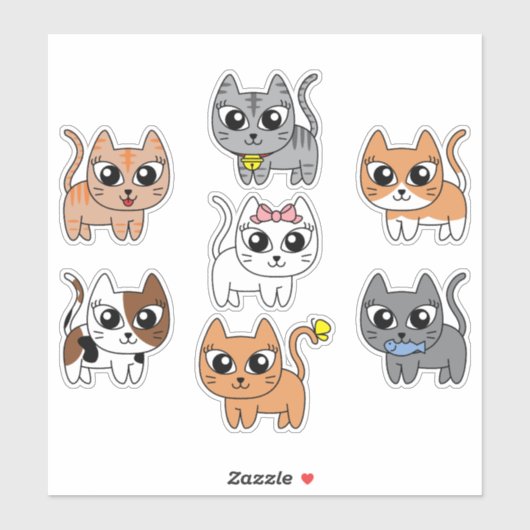 Set Cooler Katzen Aufkleber (Blatt)