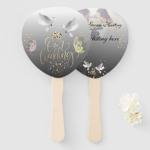 Set de abanicos palomas con mariposas fächer