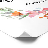 Set deine Gedanken über Dinge über Wasserfarbenflo Poster (Ecke)