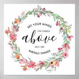 Set deine Gedanken über Dinge über Wasserfarbenflo Poster