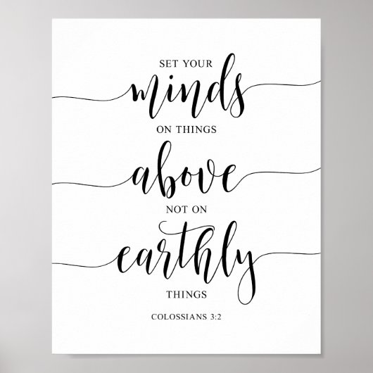 Set deinen Geist auf die Dinge oben, Kolosser 3:2 Poster (Vorne)