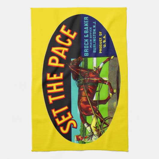 Set der 1930er Jahre: Pace-Gemüsemarke Geschirrtuch (Vertikal)