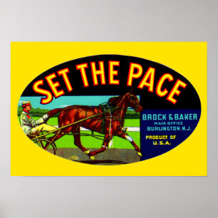 Set der 1930er Jahre: Pace-Gemüsemarke Poster