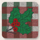 Set der 60er Xmas Gingham Getränkeuntersetzer (Vorderseite)