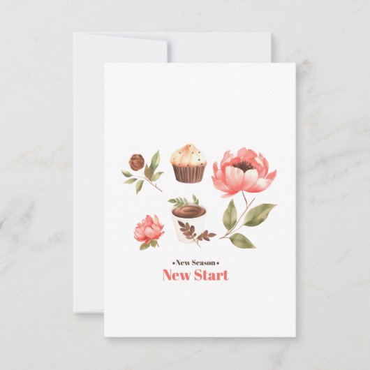 Set der Aquarellbilder mit verlassen Blume Dankeskarte (Vorderseite)