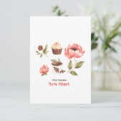 Set der Aquarellbilder mit verlassen Blume Dankeskarte (Stehend Vorderseite)