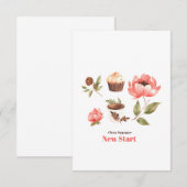 Set der Aquarellbilder mit verlassen Blume Dankeskarte (Vorne/Hinten)