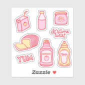 Set der Aufkleber für das weiche Rosa und das Gelb (Blatt)