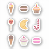 Set der Aufkleber für Dessert und süße Leckereien (Vorderseite)