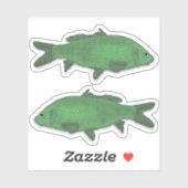 Set der Aufkleber für Fische oder Fische - grün (Blatt)