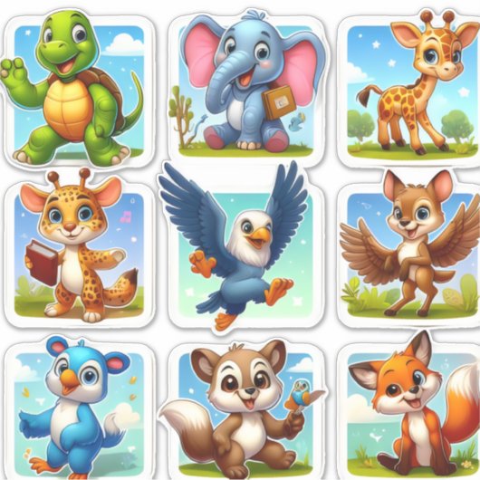 Set der Aufkleber von Cartoon (Vorderseite)